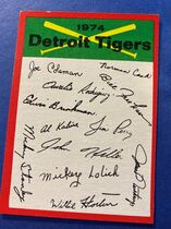 1974 Topps Team Checklists #9 Detroit Tigers