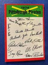 1974 Topps Team Checklists #20 Pirates Team