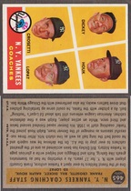 1960 Topps Base Set #465 Yankees Coaches