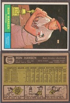 1961 Topps Base Set #240 Ron Hansen