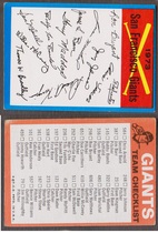 1973 Topps Blue Team Checklist #22 San Francisco Giant