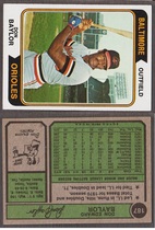 1974 Topps Base Set #187 Don Baylor