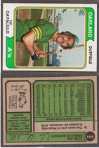 1974 Topps Base Set #444 Vic Davalillo