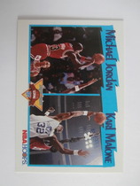 1991 NBA Hoops Base Set #306 Michael Jordan|Karl Malone