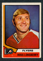 1974 O-Pee-Chee OPC NHL #144 Ross Lonsberry