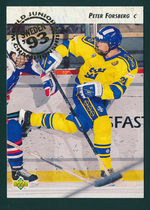 1992 Upper Deck Base Set #595 Peter Forsberg