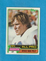 1981 Topps Base Set #270 Brad Van Pelt