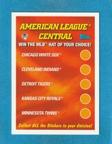 2002 Topps Team Logo Stickers & Cap Offer Cards #NNO American League Central