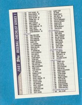 2001 Topps Base Set #CL3 Checklist Series 1