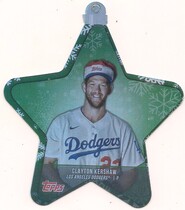 2021 Topps Holiday Oversized MLB Star Ornament Die-Cut #WHO-CK Clayton Kershaw
