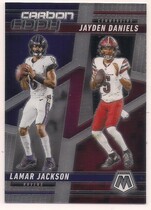 2025 Panini Mosaic Carbon Copy #6 Jayden Daniels|Lamar Jackson