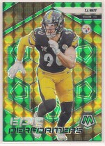 2025 Panini Mosaic Epic Performers Green Mosaic #12 T.J. Watt