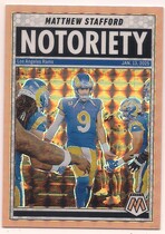 2025 Panini Mosaic Notoriety Orange Fluorescent Mosaic #7 Matthew Stafford