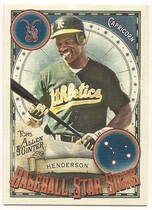 2019 Topps Allen & Ginter Baseball Star Signs #BSS-23 Rickey Henderson