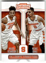 2016 Panini Contenders Draft Picks Collegiate Connections #20 Malachi Richardson|Michael Gbinije