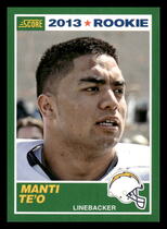 2013 Score Base Set #395 Manti Teo