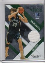 2010 Panini Prestige Prestigious Pros Materials Green #38 Marc Gasol