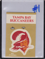 1982 Fleer Team Action Stickers #48L Tampa Bay Bucs