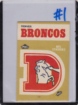 1982 Fleer Team Action Stickers #14L Denver Broncos