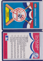 1989 Fleer Team Logo Stickers #26 Yankees