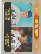 2019 Topps Heritage Then and Now #TN-3 Jacob Degrom|Tom Seaver