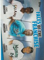 2019 Topps Faces of the Franchise Trios Blue #FOF-15 Charles Johnson|Lewis Brinson|Miguel Cabrera