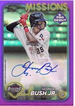 2024 Topps Pro Debut Autos Purple Foil #PD-65 Homer Bush Jr.