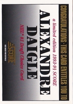 1993 Score Base Set (American) #NNO Alexandre Daigle Redemption