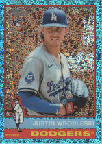 2025 Topps Heritage Chrome Light Blue Sparkle Refractor #319 Justin Wrobleski