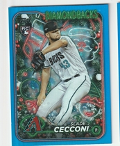 2024 Topps Holiday Blue Metallic Glitter #H39 Slade Cecconi