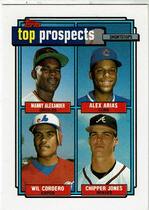 1992 Topps Base Set #551 Manny Alexander|Alex Arias|Wil Cordero|Chipper Jones