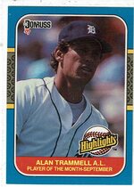 1987 Donruss Highlights #51 Alan Trammell