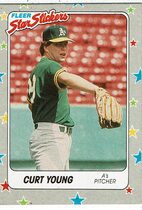 1988 Fleer Star Stickers #58 Curt Young