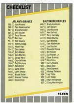 1989 Fleer Base Set #660 Checklist