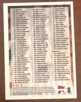 2000 Topps Base Set #CL1 Series 1 Checklist