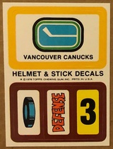 1978 Topps Team Inserts #16 Vancouver Canucks