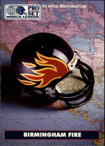 1991 Pro Set WLAF Helmets #2 Birmingham Fire
