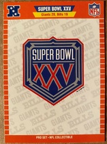 1991 Pro Set Base Set #XXV Super Bowl XXV Logo