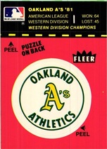 1982 Fleer Team Logo Stickers #NNO Athletics