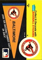 1986 Fleer Team Stickers Pennants Famous Feats #5 Orioles