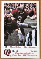 1983 Team Issue Washington Redskins Police #3 Mark Moseley