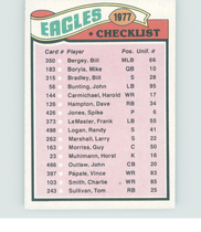1977 Topps Base Set #221 Eagles Checklist
