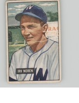 1951 Bowman Base Set #241 Irv Noren