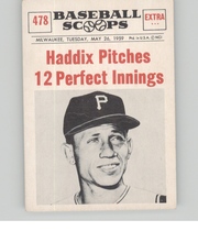 1961 Nu-Card Scoops #478 Harvey Haddix
