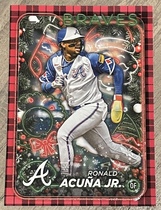 2024 Topps Holiday Red Metallic Glitter #H100 Ronald Acuna Jr.