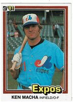 1981 Donruss Base Set #540 Ken Macha