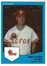 1989 ProCards Tucson Toros #199 Harry Spilman