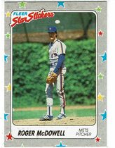 1988 Fleer Star Stickers #105 Roger McDowell