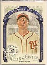 2016 Topps Allen & Ginter The Numbers Game #NG-13 Max Scherzer