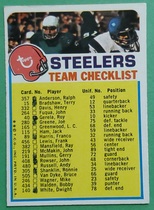 1973 Topps Team Checklists #26 Steelers